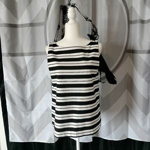Ann Taylor black and white stripes tank